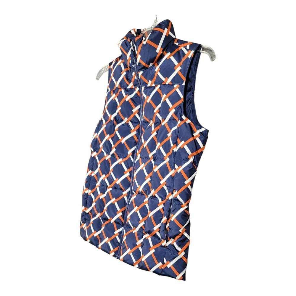 Lands' End Women's Puffer Vest Blue Orange Full Zip Sleeveless Quilted SZ S - Picture 6 of 10